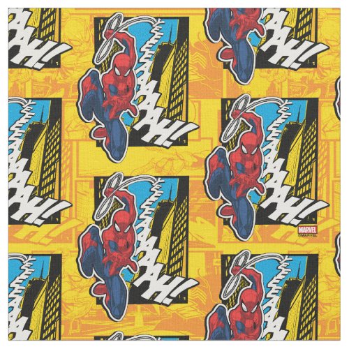 Spider_Man  Pop Art Web_Swinging Comic Panel Fabric
