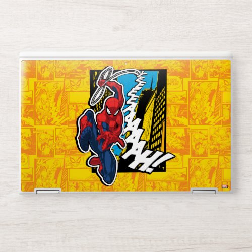 Spider_Man  Pop Art Web_Swinging Comic Panel HP Laptop Skin