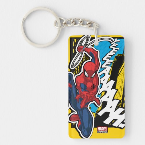 Spider_Man  Pop Art Web_Swinging Comic Panel Keychain