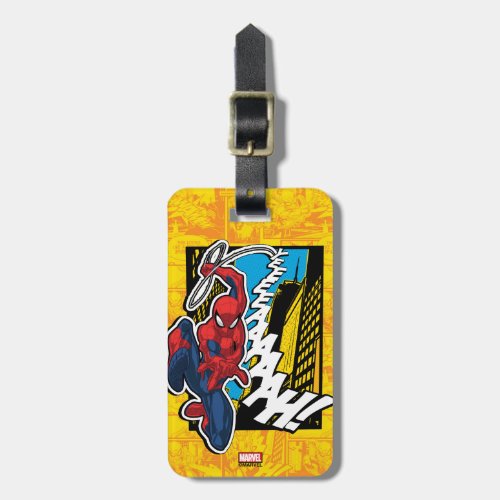 Spider_Man  Pop Art Web_Swinging Comic Panel Luggage Tag