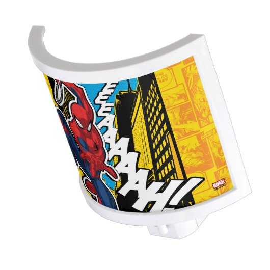 Spider-Man | Pop Art Web-Swinging Comic Panel Night Light (Angled)