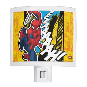Spider-Man   Pop Art Web-Swinging Comic Panel Night Light