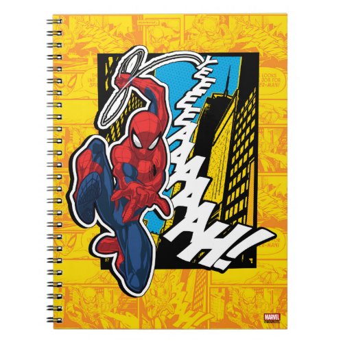 Spider_Man  Pop Art Web_Swinging Comic Panel Notebook