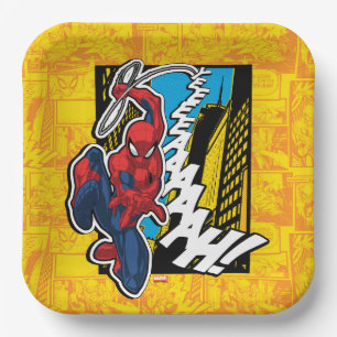 Spider-Man   Pop Art Web-Swinging Comic Panel Paper Plates