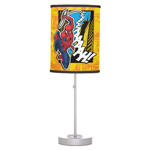 Spider_Man  Pop Art Web_Swinging Comic Panel Table Lamp