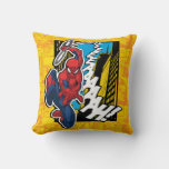 Spider-Man | Pop Art Web-Swinging Comic Panel Throw Pillow