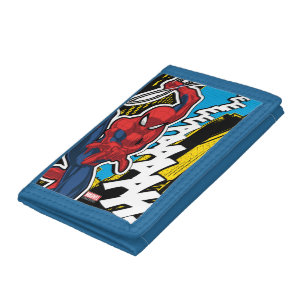 Spider-Man Pop Art Web-Swinging Comic Panel Tri-fold Wallet