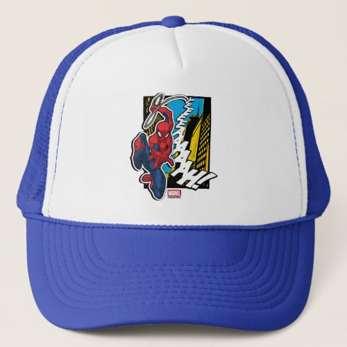 Spider_Man  Pop Art Web_Swinging Comic Panel Trucker Hat