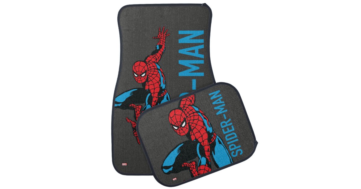 Spider-Man Pose With Name Car Floor Mat | Zazzle