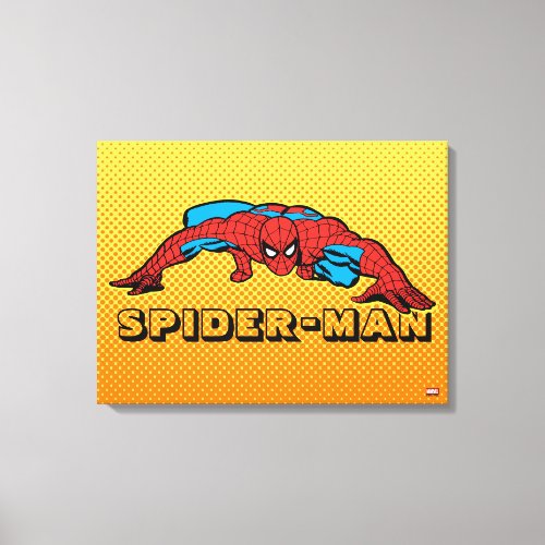 Spider_Man Retro Crouch Canvas Print