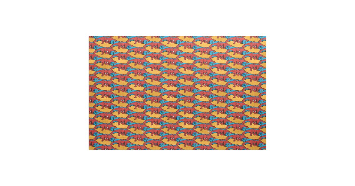 Spider-Man Retro Crouch Fabric | Zazzle