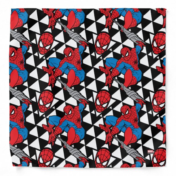 Spider-Man Retro Geometric Character Art Pattern Fabric | Zazzle