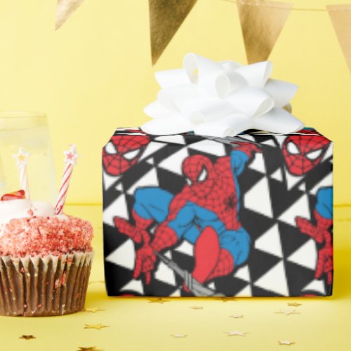 Spider_Man Retro Geometric Character Art Pattern Wrapping Paper