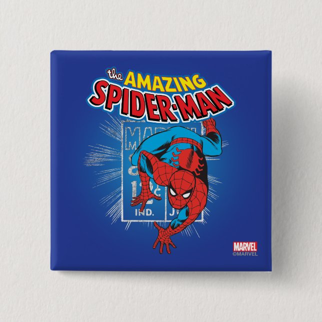 Spider-Man Retro Price Graphic Pinback Button (Front)