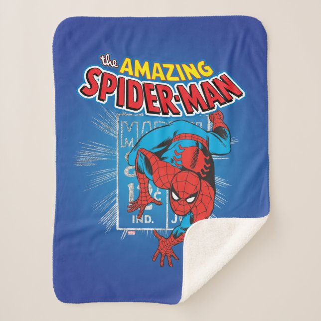 Spider-Man Retro Price Graphic Sherpa Blanket (Front)