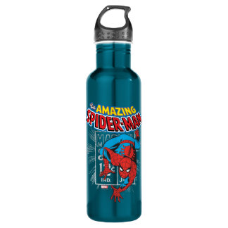 Spider-Man Retro Price Graphic Stainless Steel Water Bottle