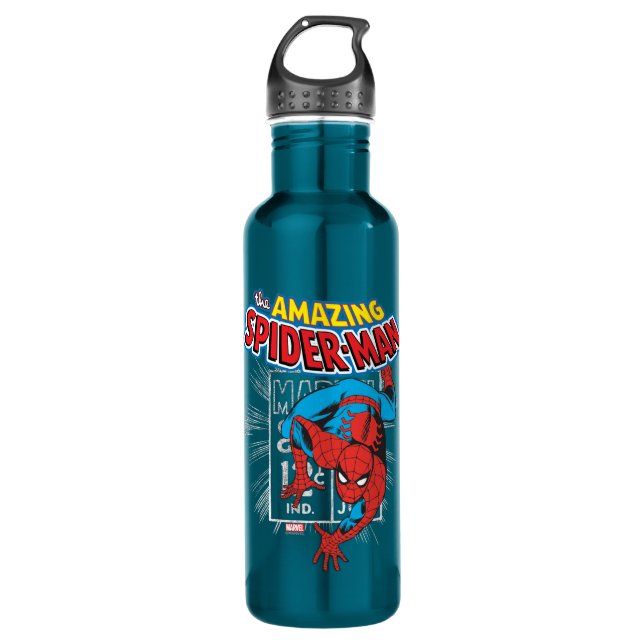 Spider-Man Retro Price Graphic Stainless Steel Water Bottle (Front)