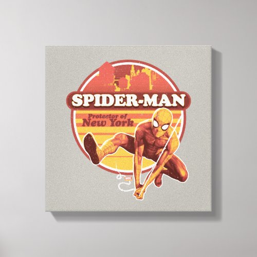 Spider_Man  Retro Protector Of New York Graphic Canvas Print