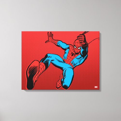 Spider_Man Retro Swinging Kick Canvas Print