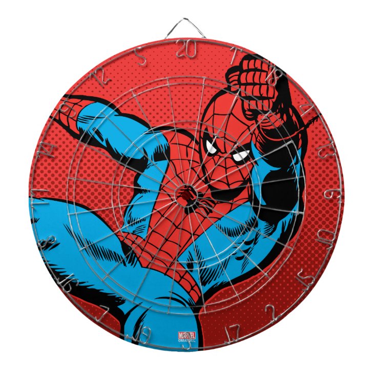 Spider Man Retro Swinging Kick Dartboard Zazzle