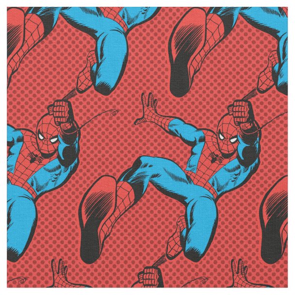 Spider-Man Swinging Out Of Comic Panels Fabric | Zazzle