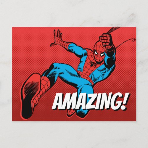 Spider_Man Retro Swinging Kick Postcard