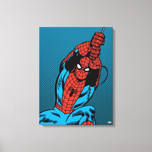 Spider_Man Retro Web Swing Canvas Print
