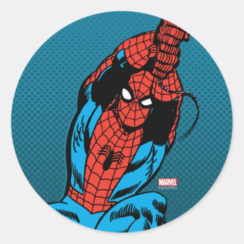 Spider_Man Retro Web Swing Classic Round Sticker