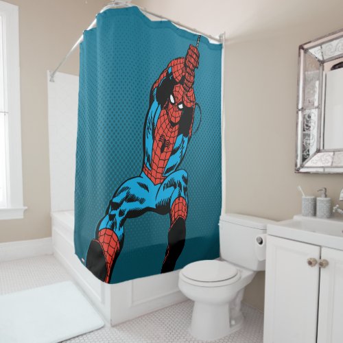 Spider_Man Retro Web Swing Shower Curtain