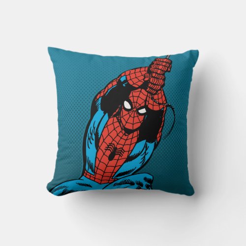 Spider_Man Retro Web Swing Throw Pillow