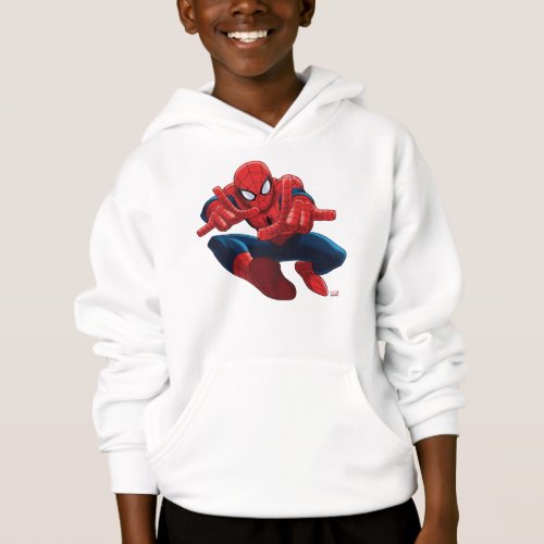 Spider_Man Shooting Web High Above City Hoodie