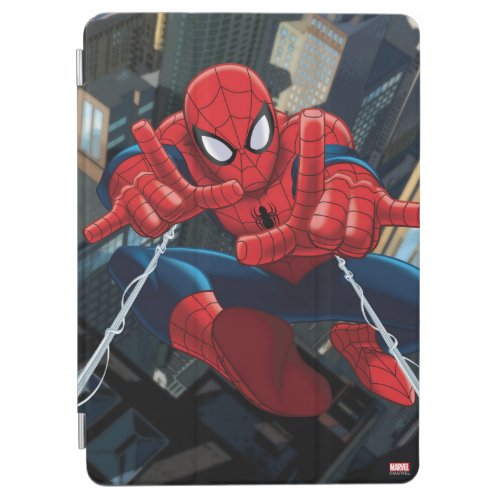 Spider_Man Shooting Web High Above City iPad Air Cover