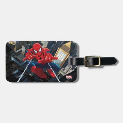 Spider_Man Shooting Web High Above City Luggage Tag