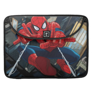 Spider-Man Shooting Web High Above City Sleeve For MacBooks
