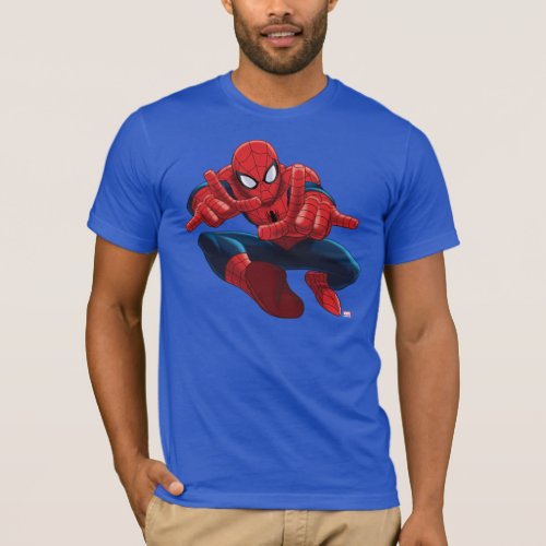 Spider_Man Shooting Web High Above City T_Shirt