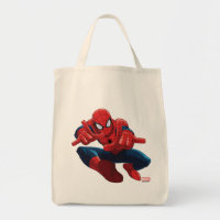 Spider-Man Shooting Web High Above City Tote Bag