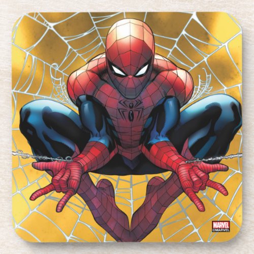 Spider_Man  Sitting In A Web Beverage Coaster