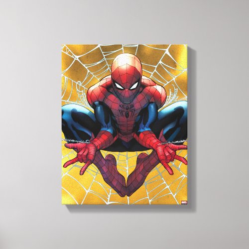 Spider_Man  Sitting In A Web Canvas Print