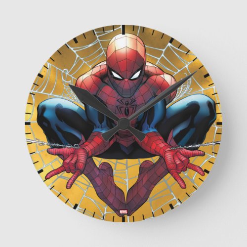 Spider_Man  Sitting In A Web Round Clock