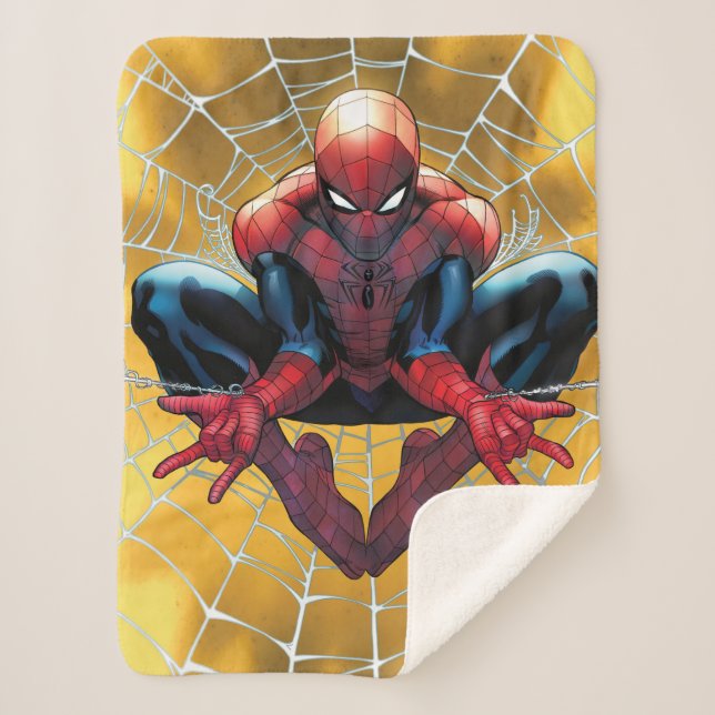 Spider-Man | Sitting In A Web Sherpa Blanket (Front)