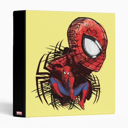 Spider_Man Sketched Marker Drawing 3 Ring Binder