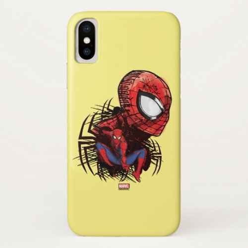 Spider_Man Sketched Marker Drawing iPhone X Case