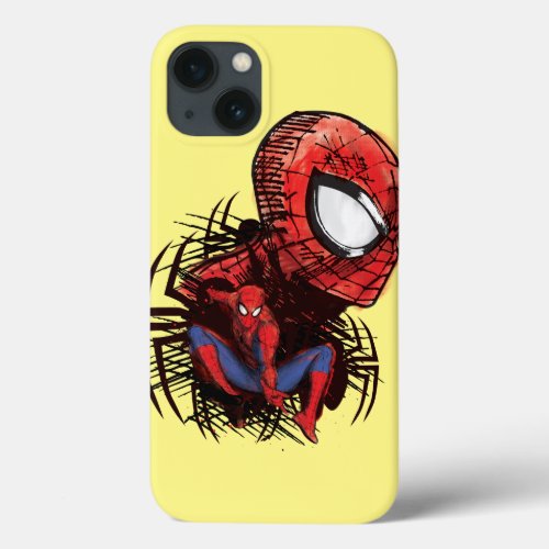 Spider_Man Sketched Marker Drawing iPhone 13 Case