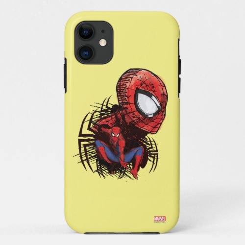Spider_Man Sketched Marker Drawing iPhone 11 Case