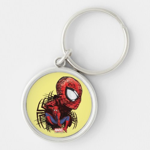 Spider_Man Sketched Marker Drawing Keychain