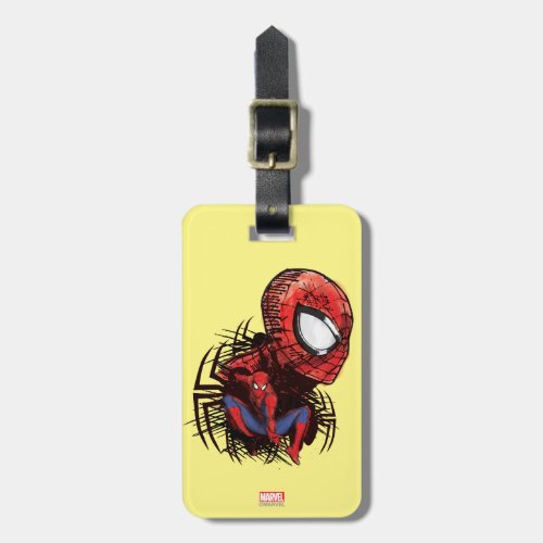 Spider_Man Sketched Marker Drawing Luggage Tag