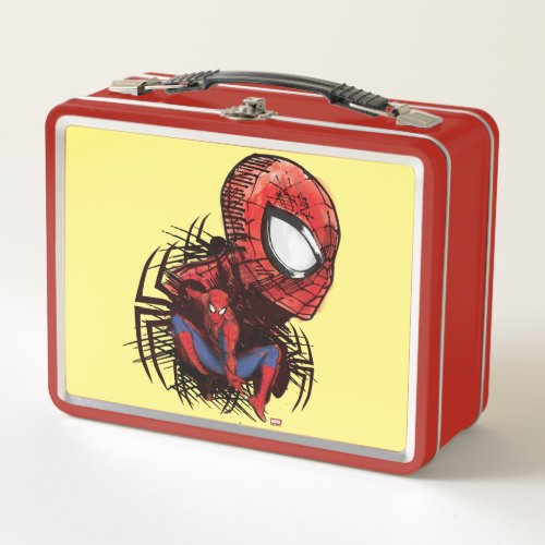 Spider_Man Sketched Marker Drawing Metal Lunch Box