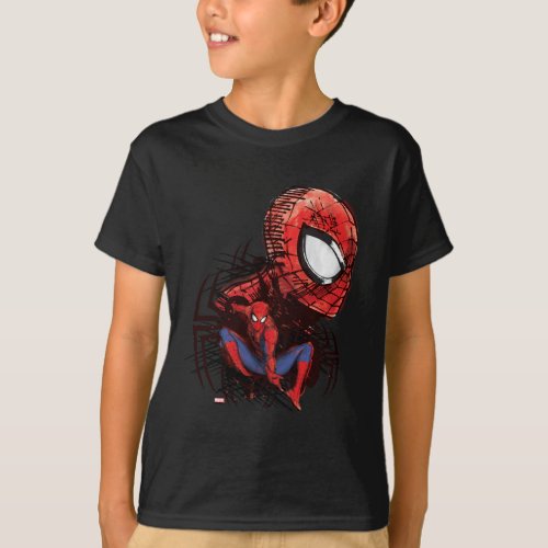 Spider_Man Sketched Marker Drawing T_Shirt