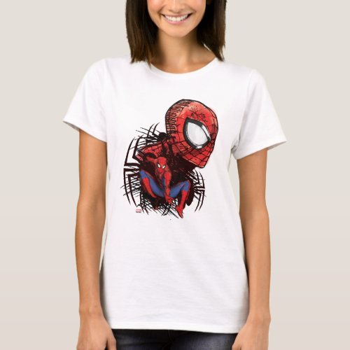 Spider_Man Sketched Marker Drawing T_Shirt