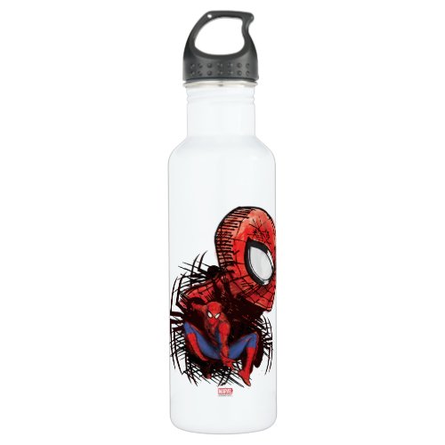 Spider_Man Sketched Marker Drawing Water Bottle